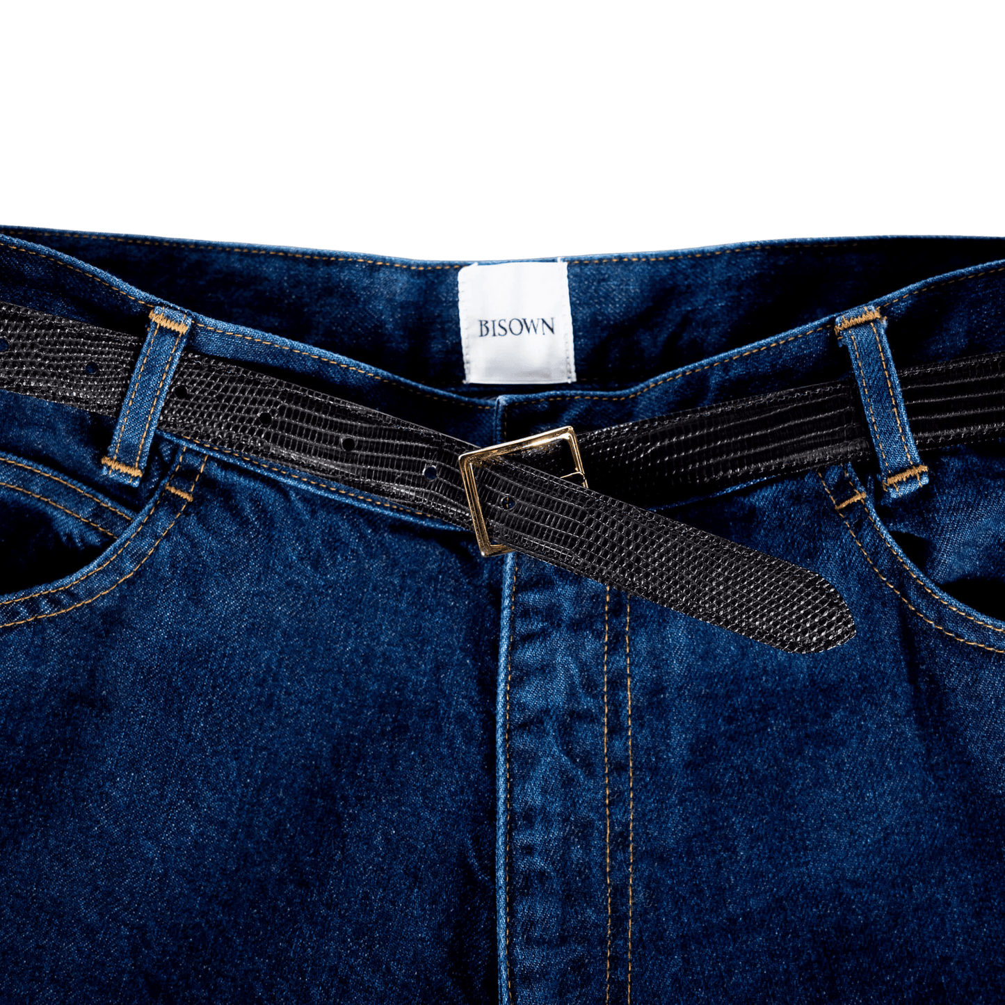BISOWN(ビソウン)/LIZARD CLASSIC SQUARE BELT/BK