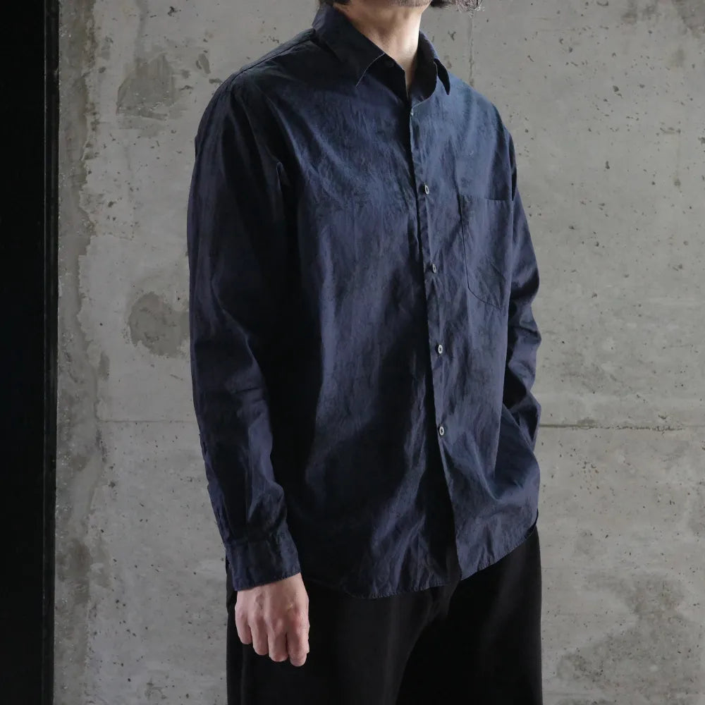 TOHNAI/REGULAR COLLAR SHIRT SPOTS NAVY