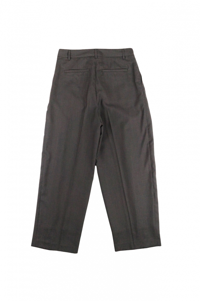 BISOWN/SHEER WOOL PLEATSTUCK SLACKS BROWN