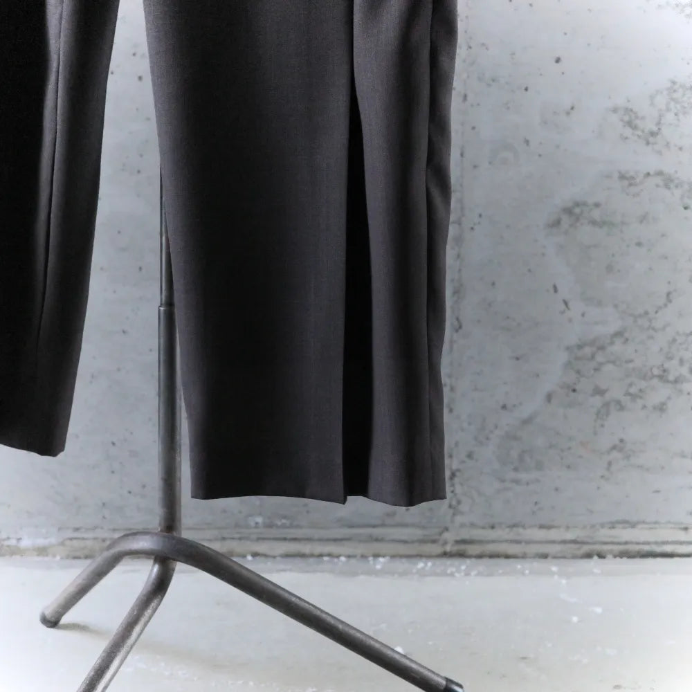 BISOWN/SHEER WOOL PLEATSTUCK SLACKS BROWN