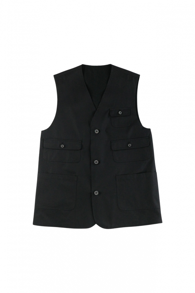 BISOWN/CHINO CLOTH×KARAMI REVERSIBLE VEST BK