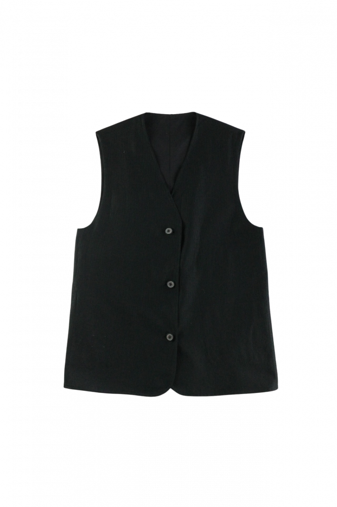BISOWN/CHINO CLOTH×KARAMI REVERSIBLE VEST BK