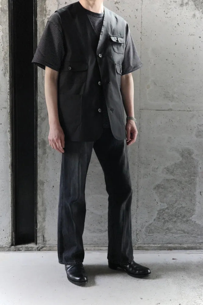 BISOWN/CHINO CLOTH×KARAMI REVERSIBLE VEST BK