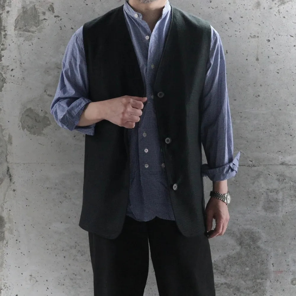 BISOWN/CHINO CLOTH×KARAMI REVERSIBLE VEST BK
