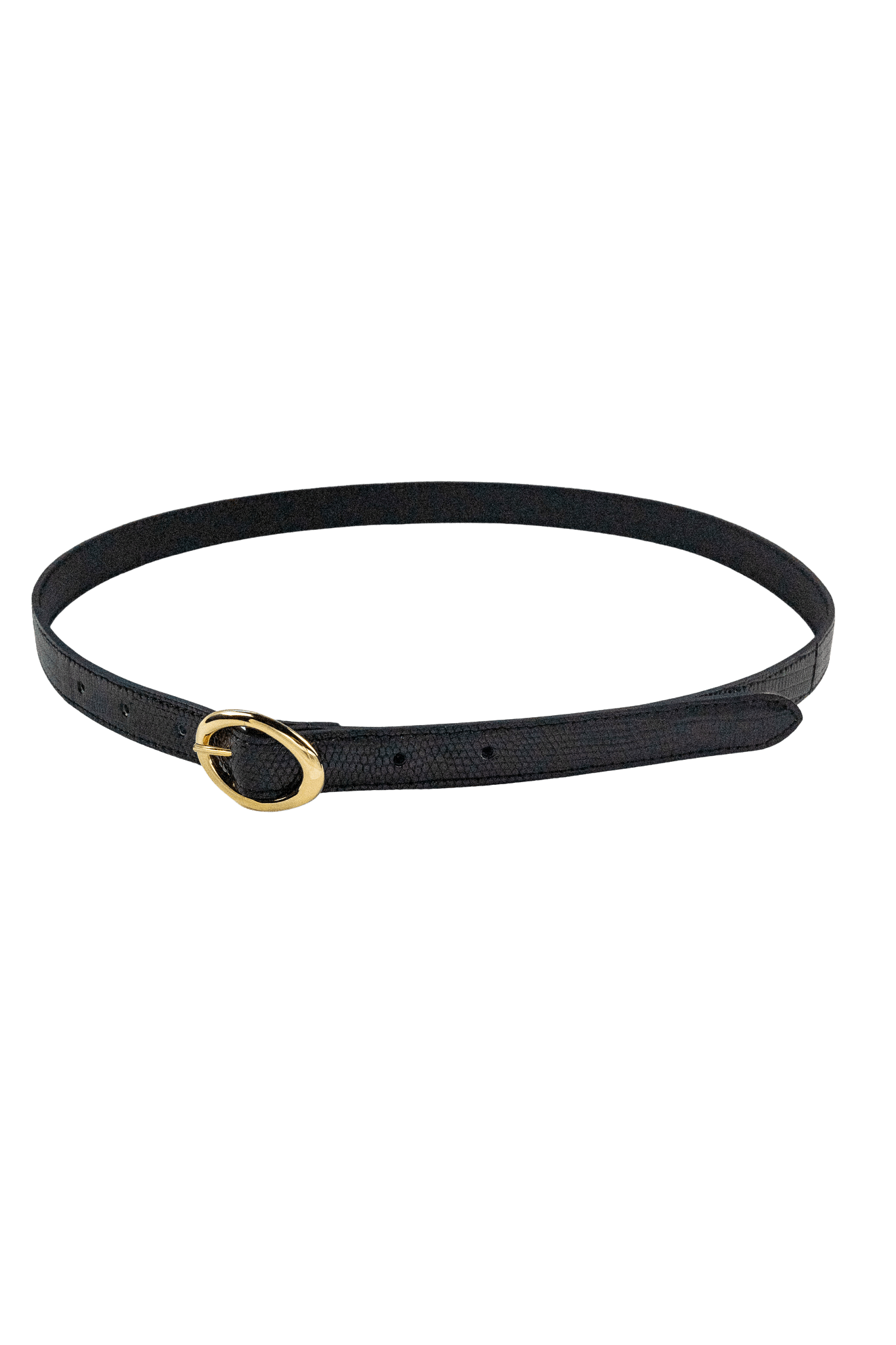 BISOWN(ビソウン)/LIZARD OVAL BELT/BK – PEAU DE L'OURS BISOWN(ビソウン)/LIZARD OVAL BELT/BK – PEAU DE L'OURS