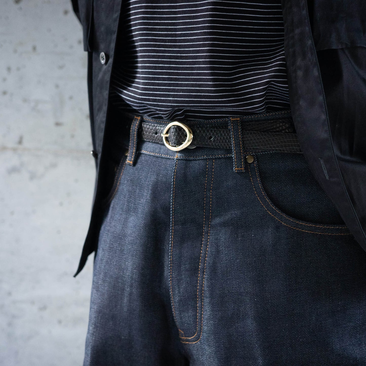 BISOWN/LIZARD OVAL BELT