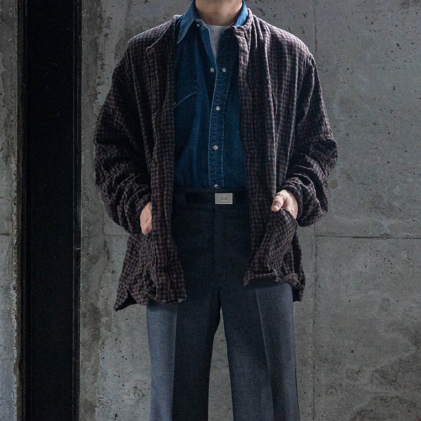 The crooked Tailor/Crew neck over cardigan shirts jacket