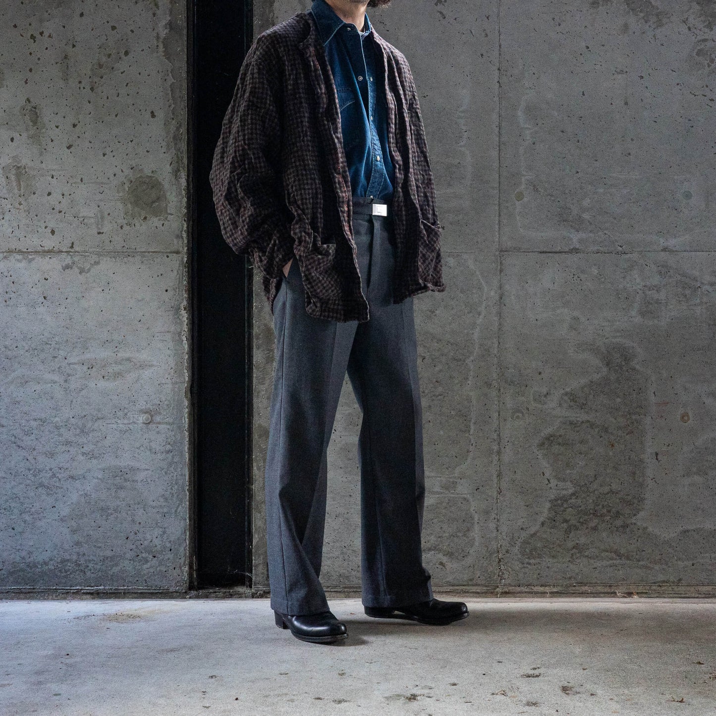 The crooked Tailor/Crew neck over cardigan shirts jacket