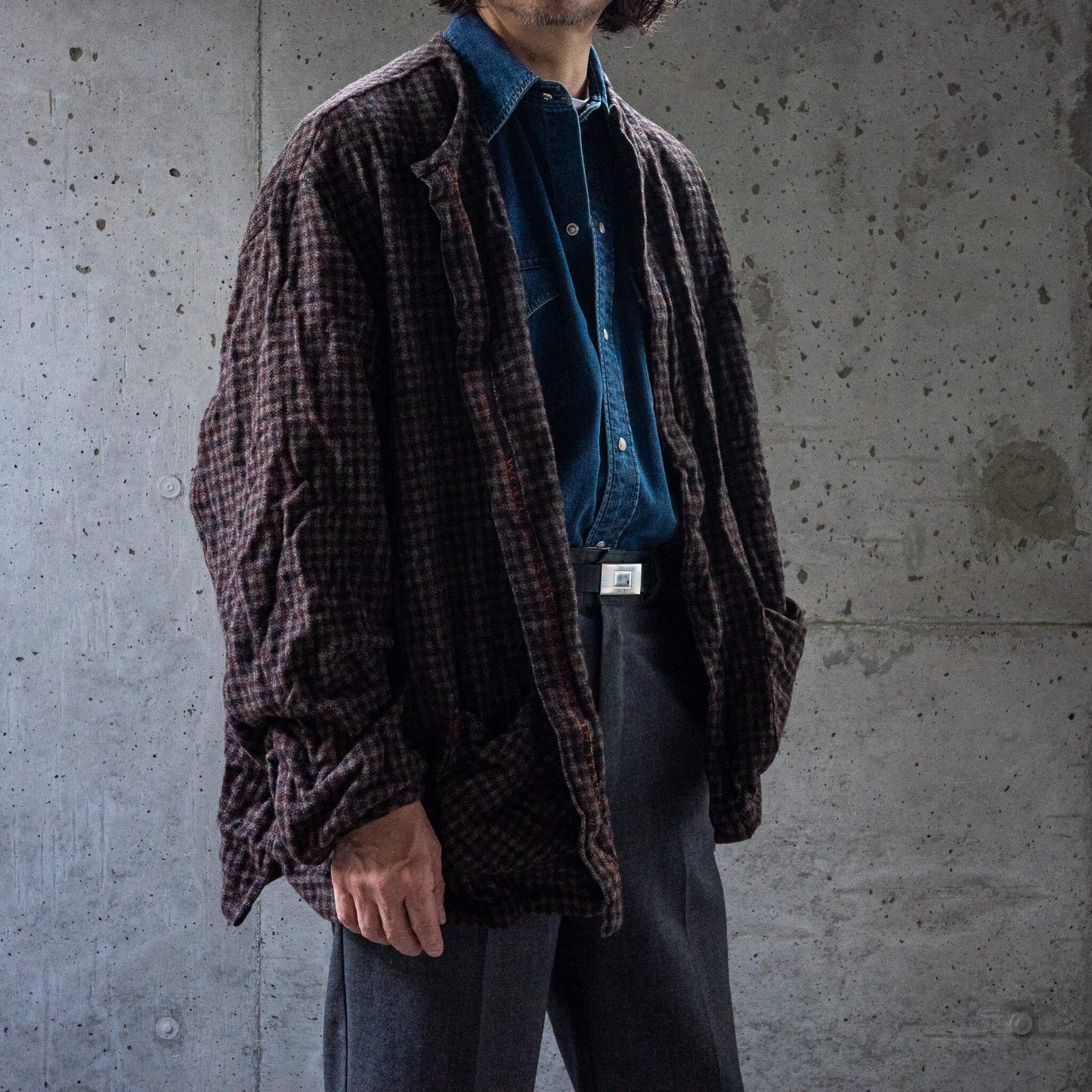 The crooked Tailor/Crew neck over cardigan shirts jacket