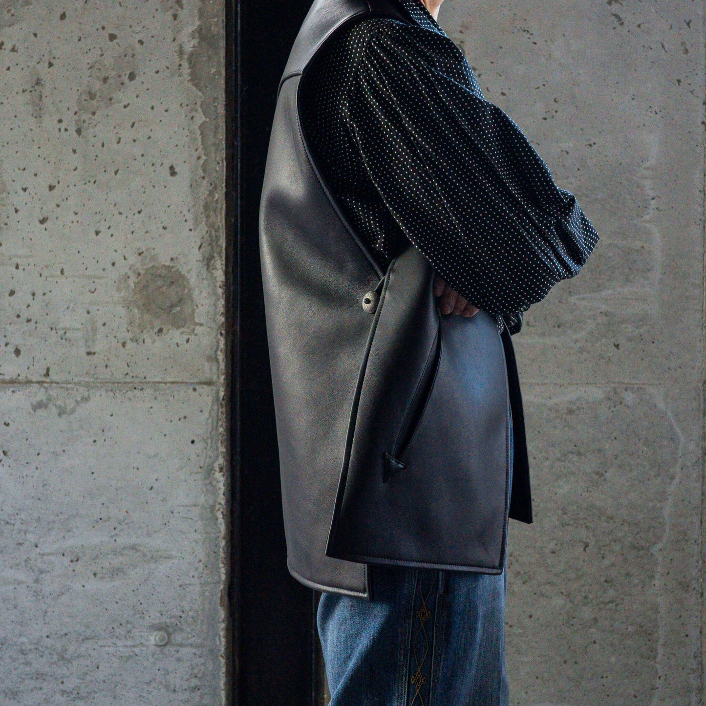 SARTO/LAMB LEATHER×CASHMERE REVERSIBLE VEST