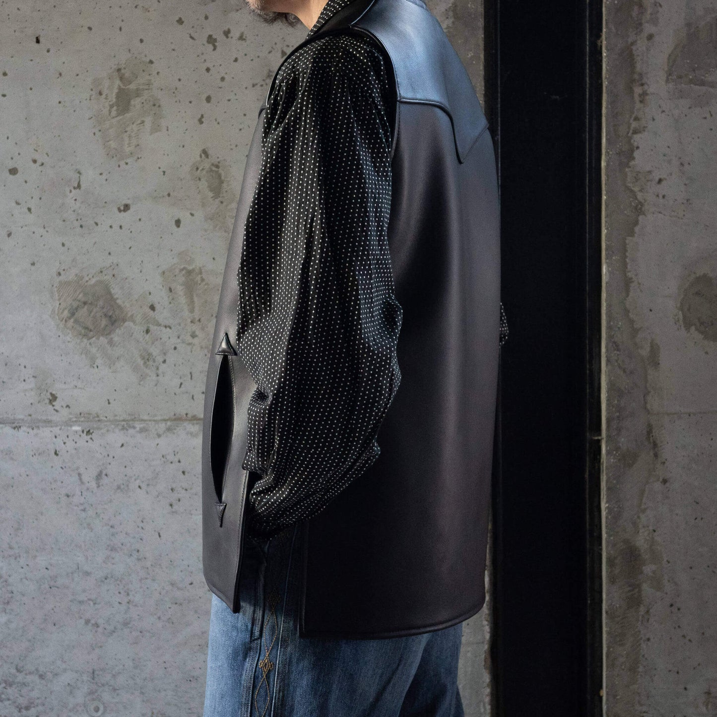 SARTO/LAMB LEATHER×CASHMERE REVERSIBLE VEST