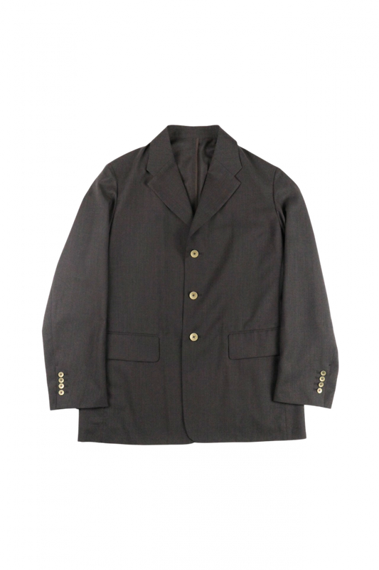 BISOWN/SHEER WOOL UNCON JACKET BROWN