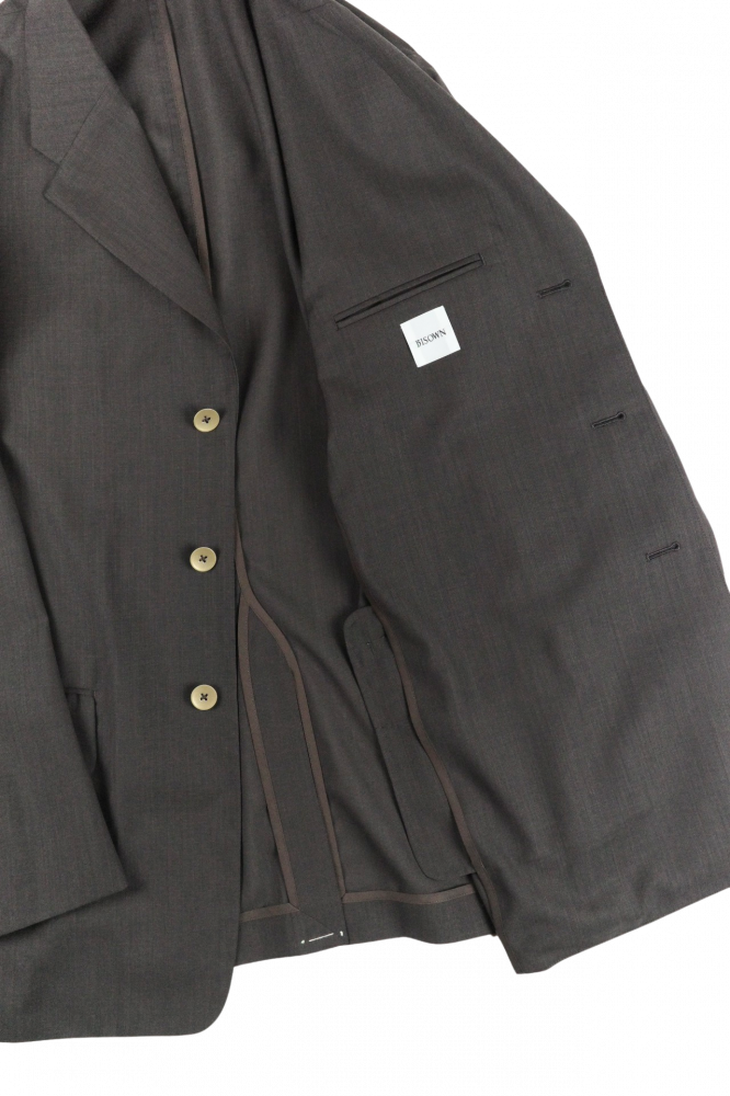 BISOWN/SHEER WOOL UNCON JACKET BROWN
