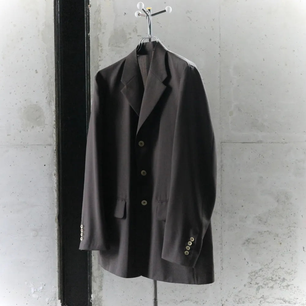 BISOWN/SHEER WOOL UNCON JACKET BROWN
