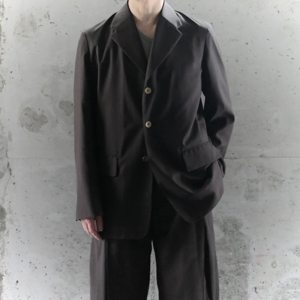 BISOWN/SHEER WOOL UNCON JACKET BROWN