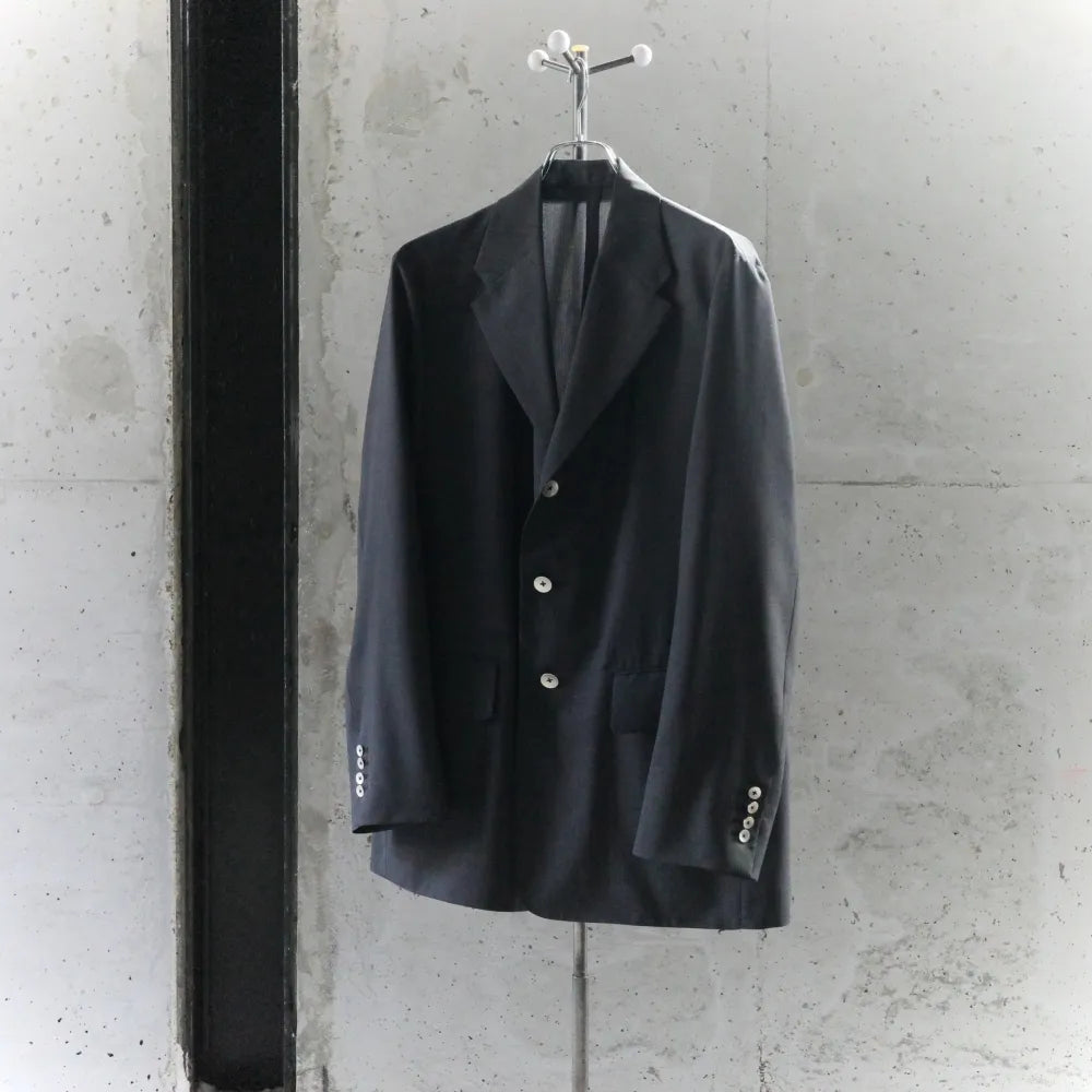 BISOWN/SHEER WOOL UNCON JACKET NAVY