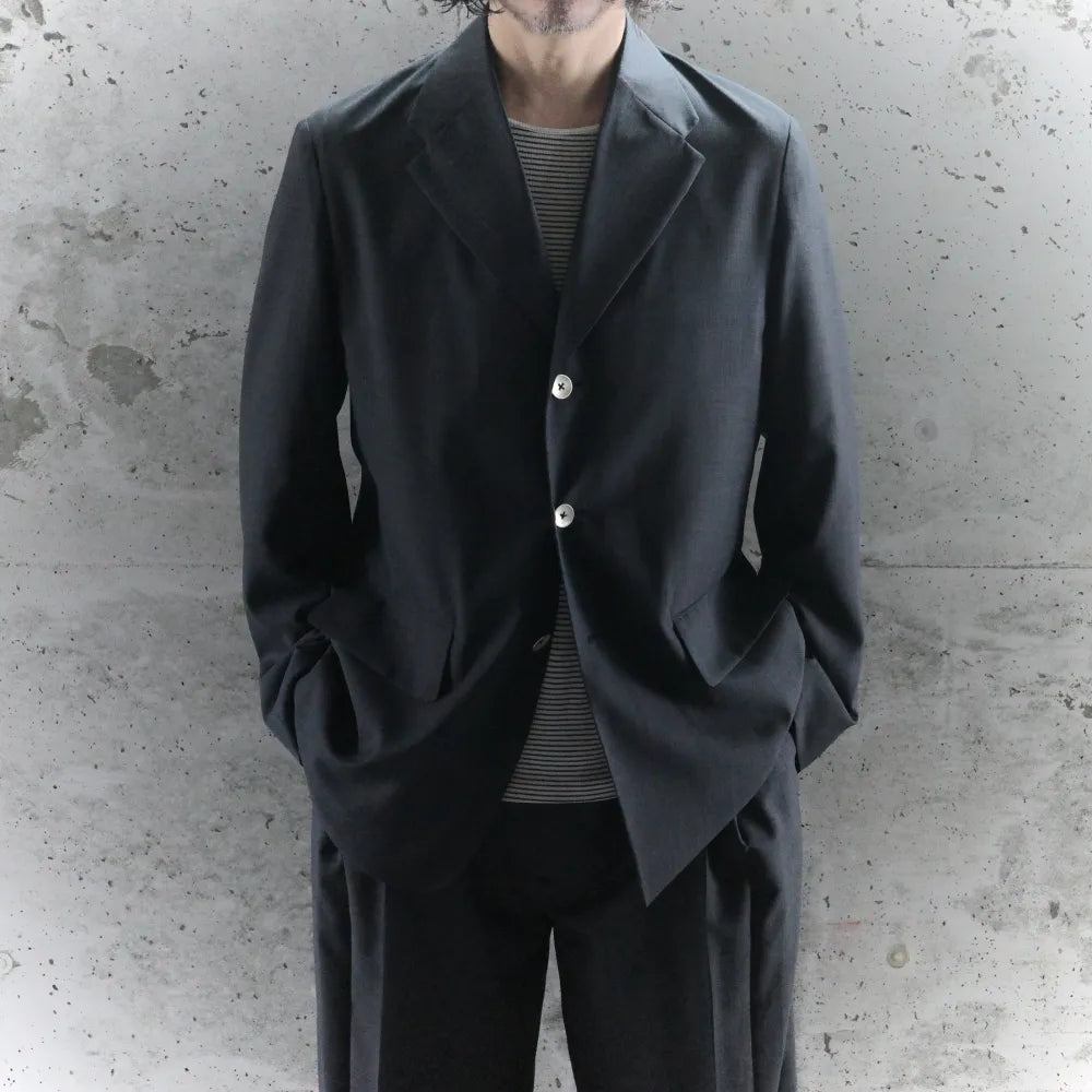 BISOWN/SHEER WOOL UNCON JACKET NAVY