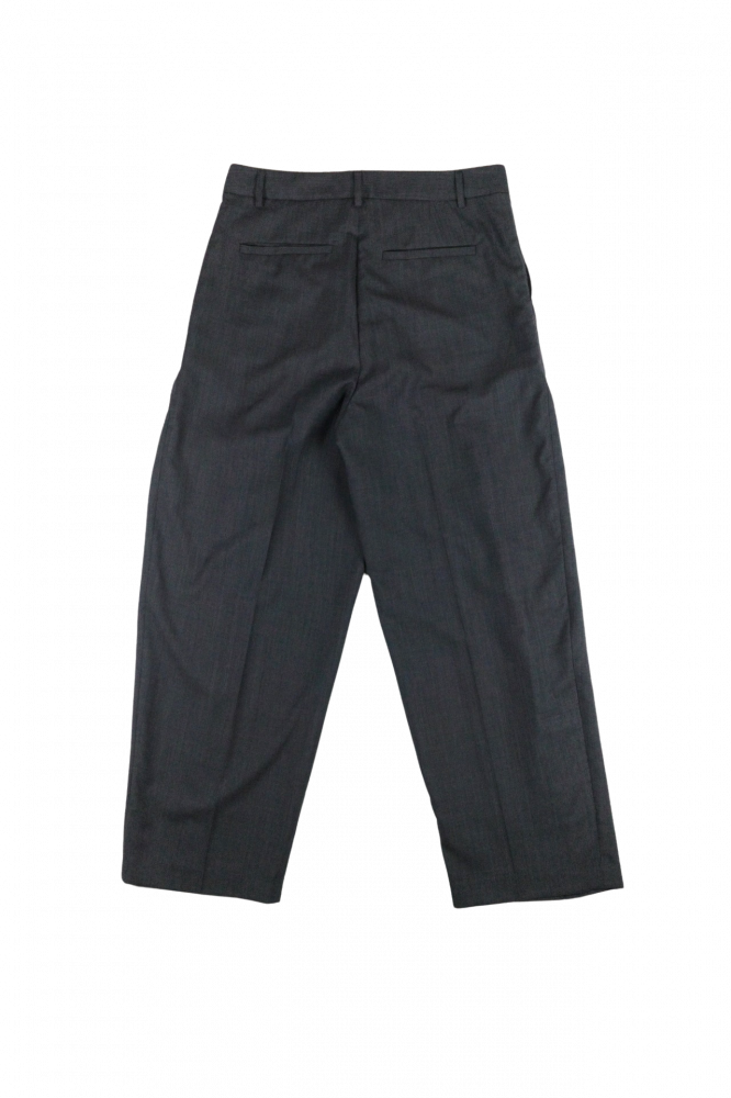 BISOWN/SHEER WOOL PLEATSTUCK SLACKS NAVY