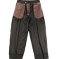 BISOWN/SHEER WOOL PLEATSTUCK SLACKS BROWN