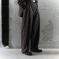 BISOWN/SHEER WOOL PLEATSTUCK SLACKS BROWN
