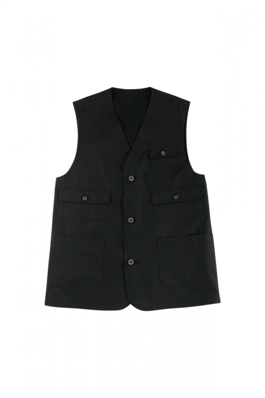 BISOWN/CHINO CLOTH×KARAMI REVERSIBLE VEST BK