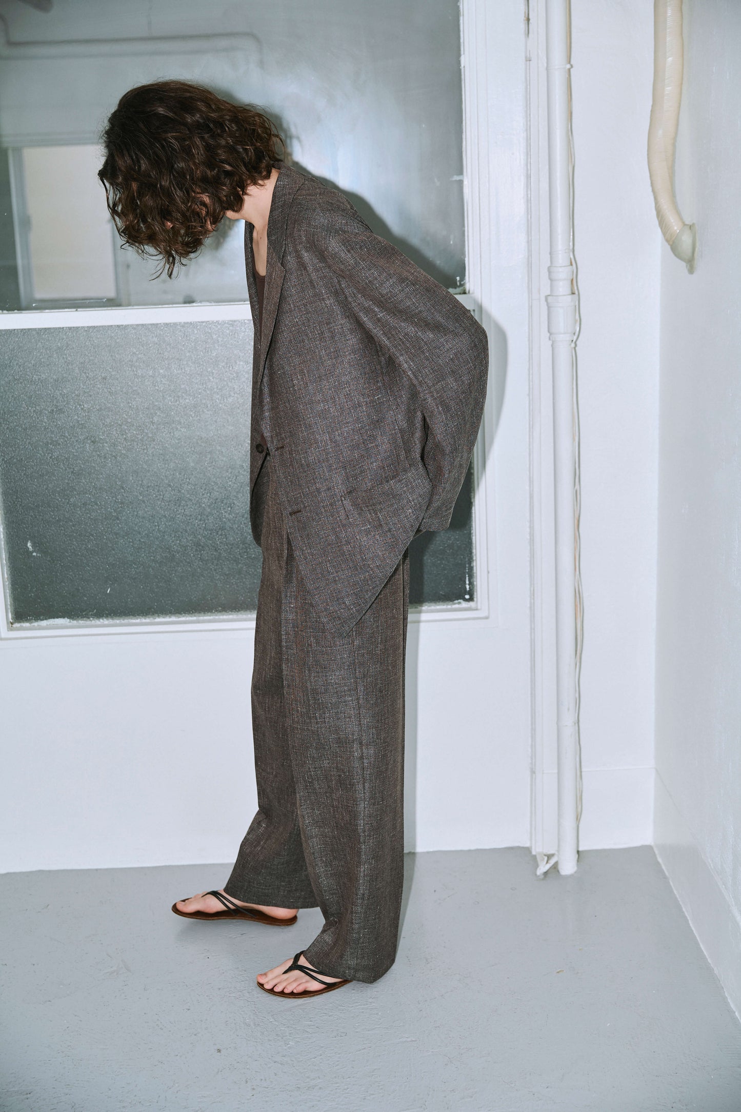 BISOWN(ビソウン)/WOOL LINEN 1TUCK SLACKS