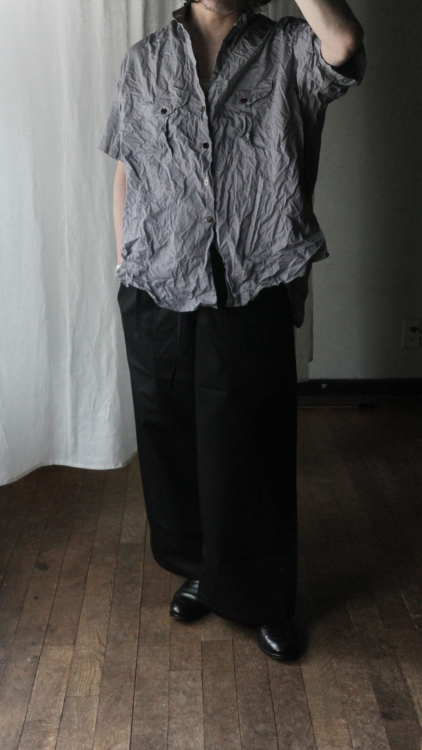 The crooked Tailor/French stand collar half sleeve work shirts