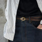 BISOWN/LIZARD OVAL BELT