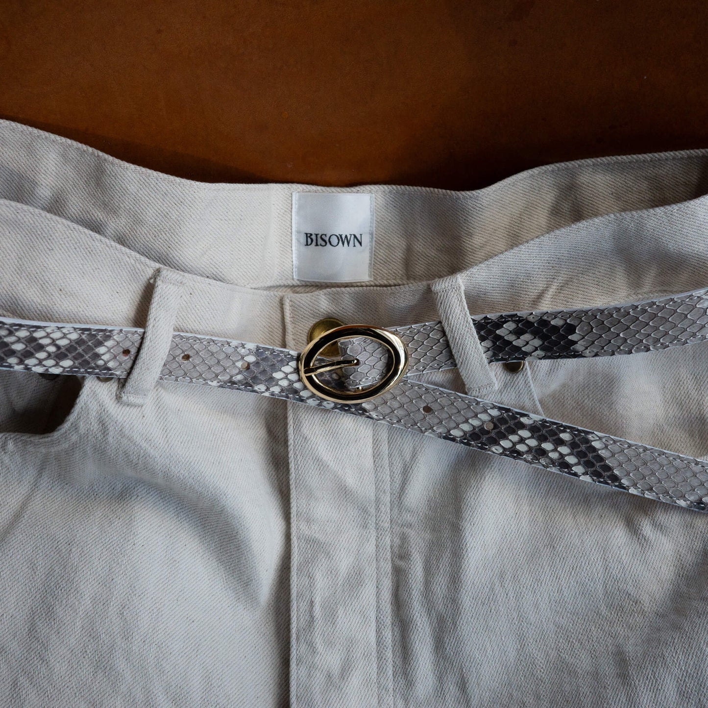 BISOWN(ビソウン)/PYTHON OVAL BELT/NA