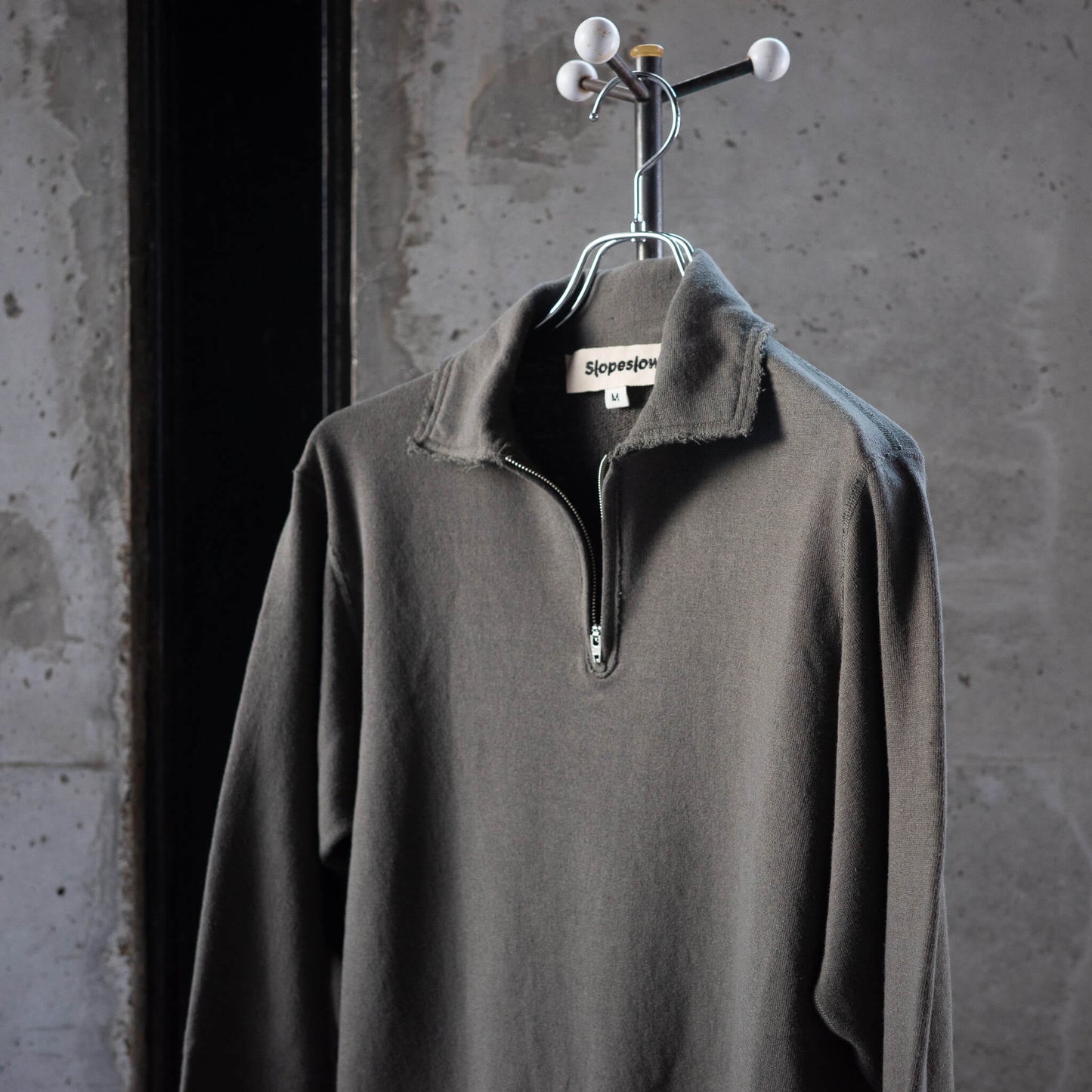 Slopeslow(スロープスロウ)/Half zip top khaki
