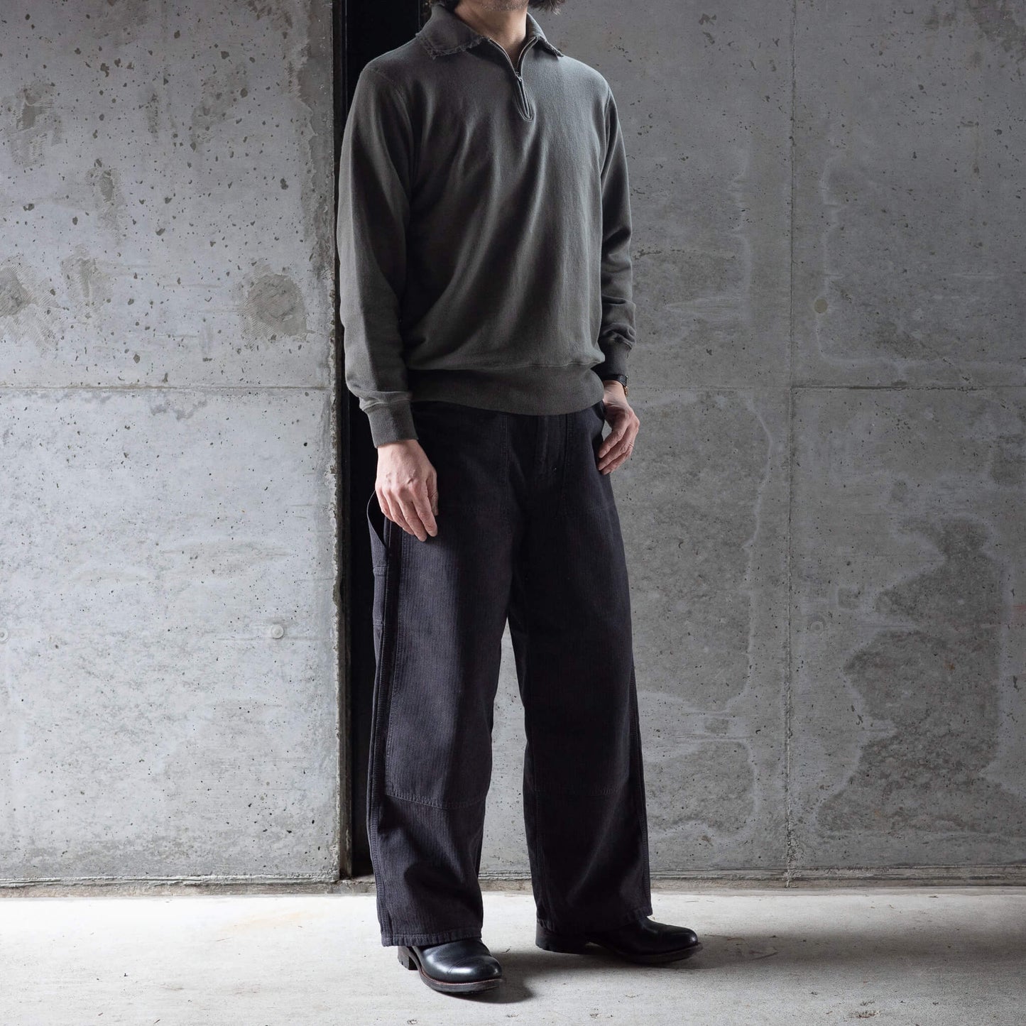 Slopeslow(スロープスロウ)/Half zip top khaki