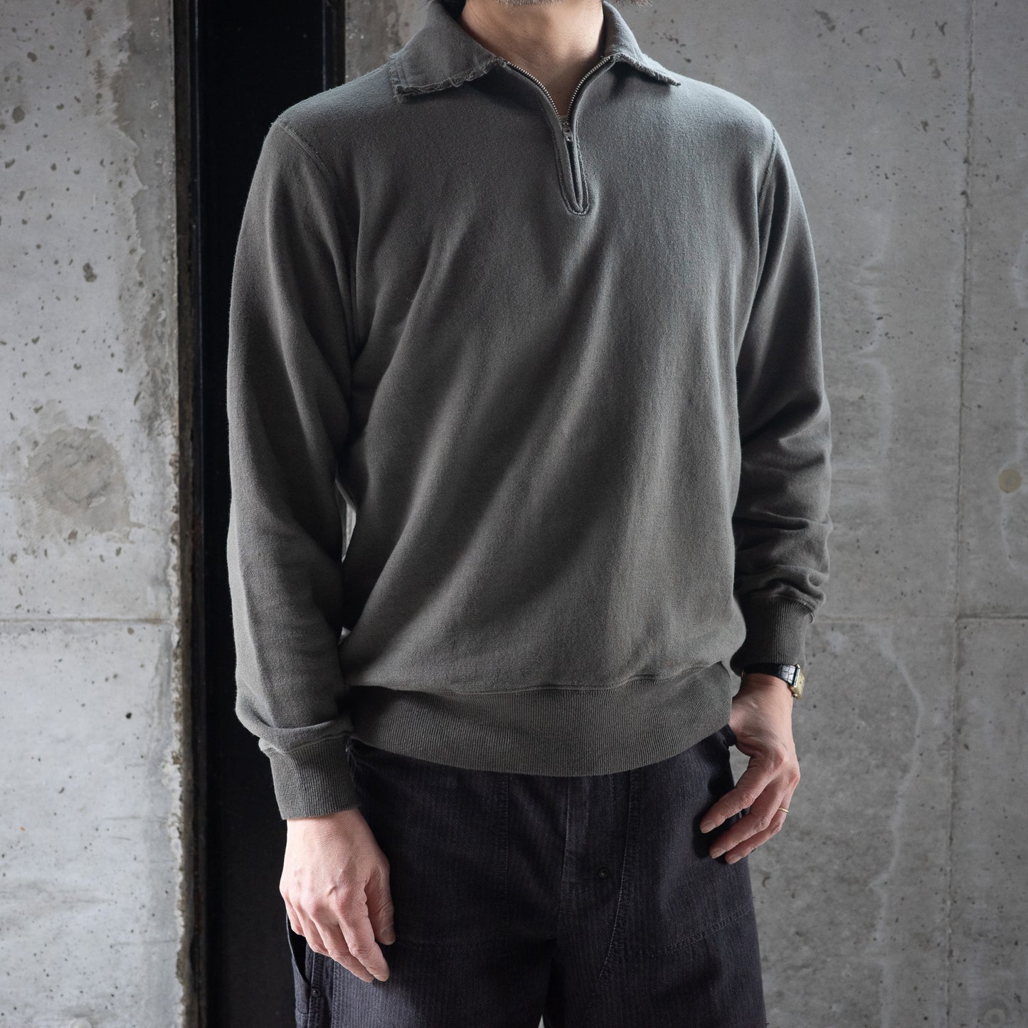 Slopeslow(スロープスロウ)/Half zip top khaki