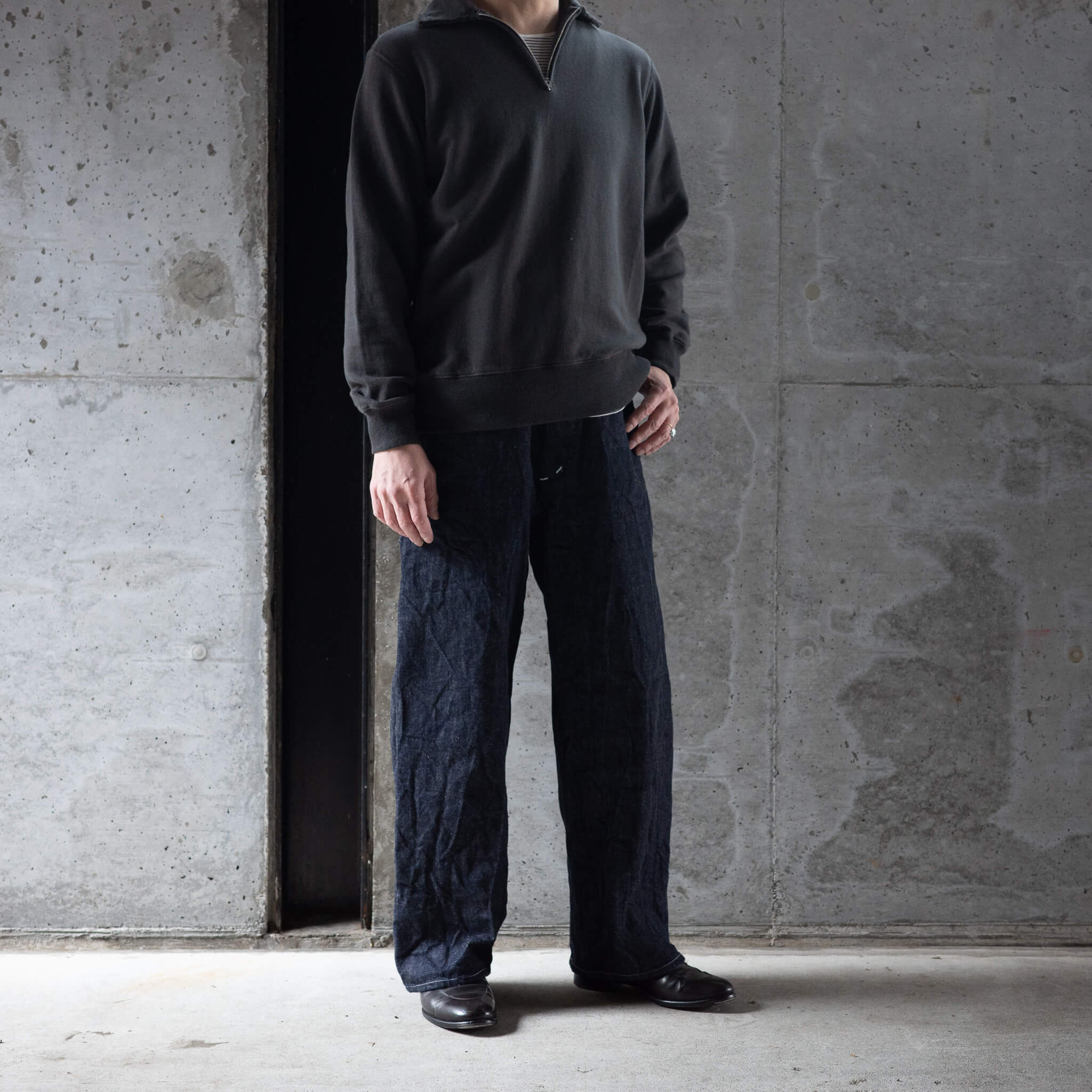 Slopeslow(スロープスロウ)/Half zip top carbon – PEAU DE L'OURS