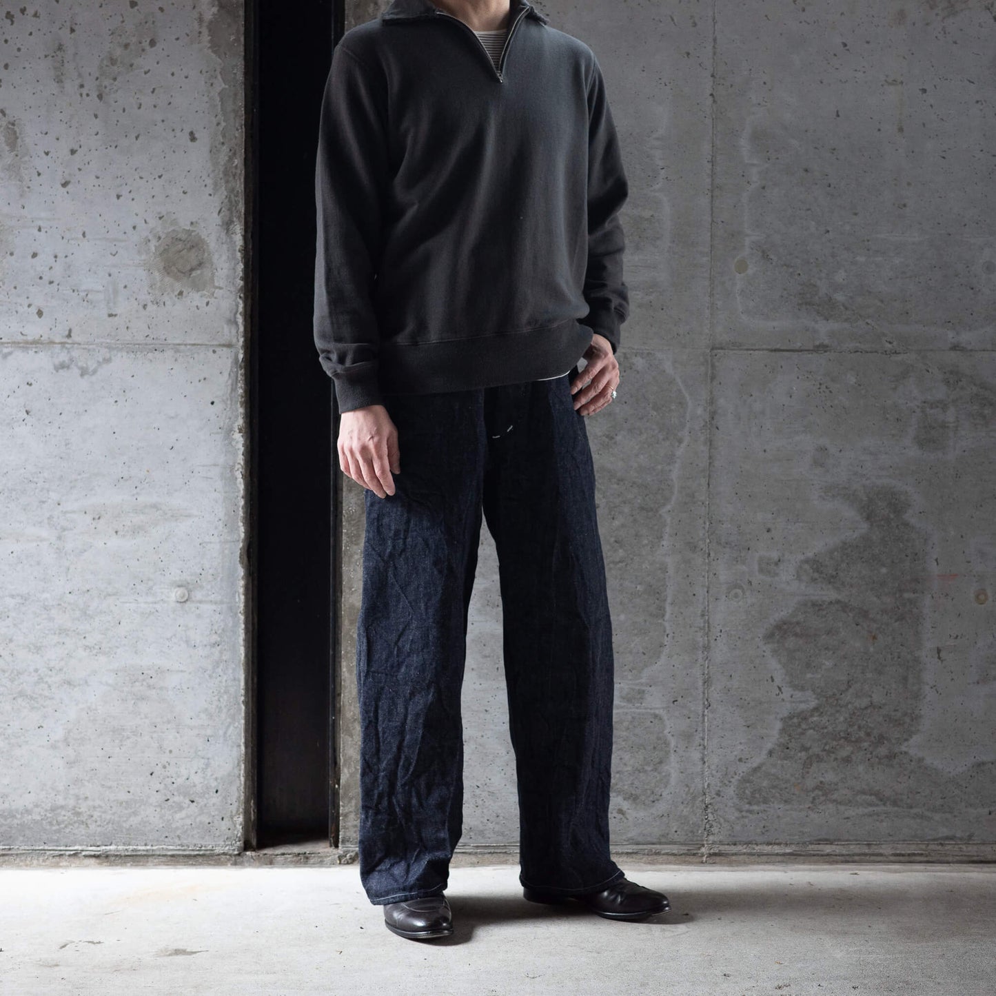 Slopeslow(スロープスロウ)/Half zip top carbon