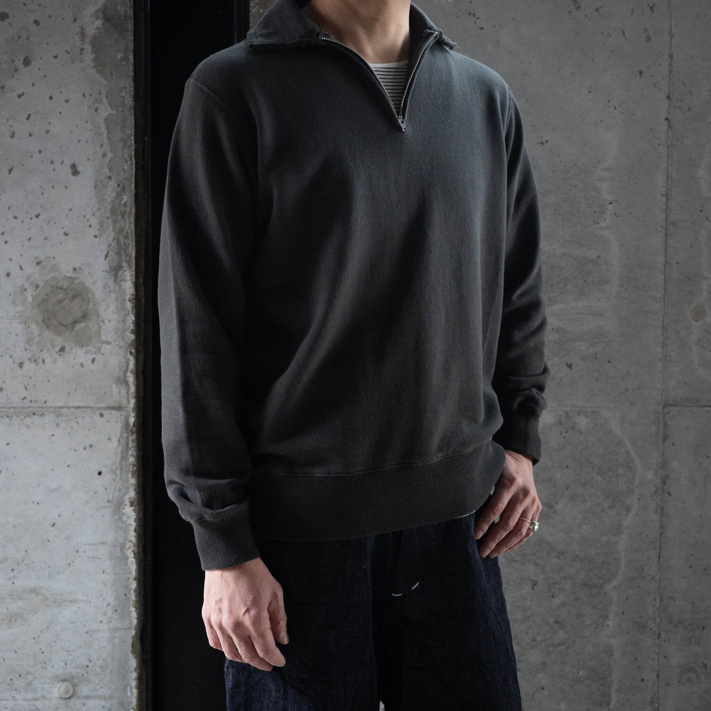 Slopeslow(スロープスロウ)/Half zip top carbon