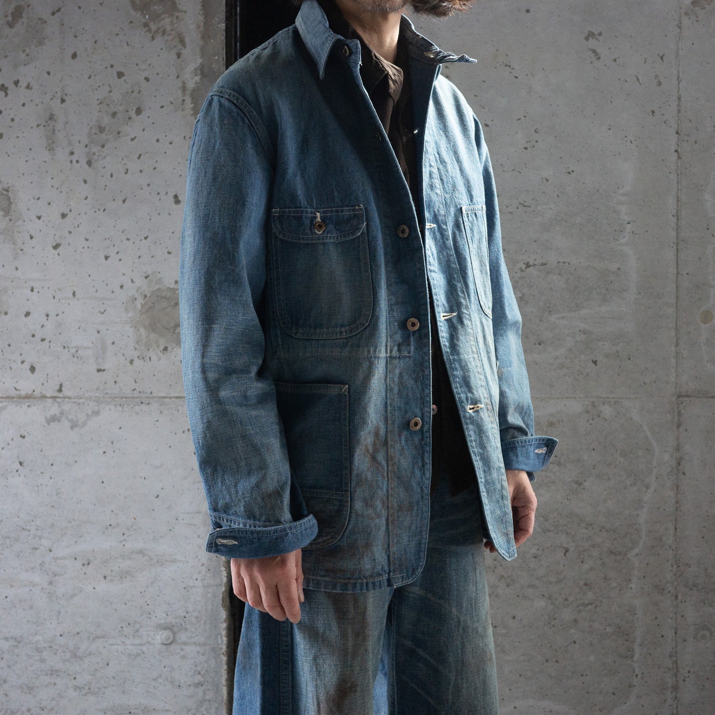 T.T Taiga Takahashi(ティー・ティー/タイガ タカハシ)/Lot.716 Damaged Coverall Jacket With Chinstrap