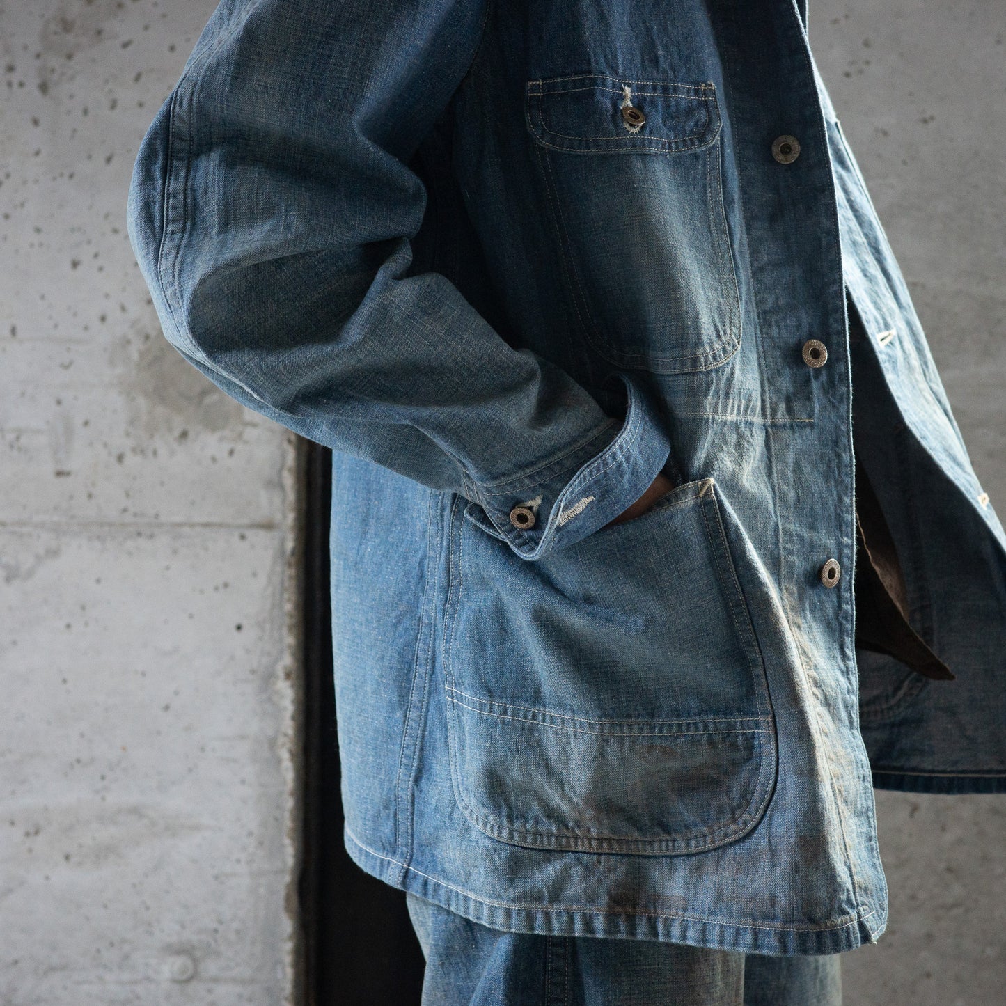 T.T Taiga Takahashi(ティー・ティー/タイガ タカハシ)/Lot.716 Damaged Coverall Jacket With Chinstrap