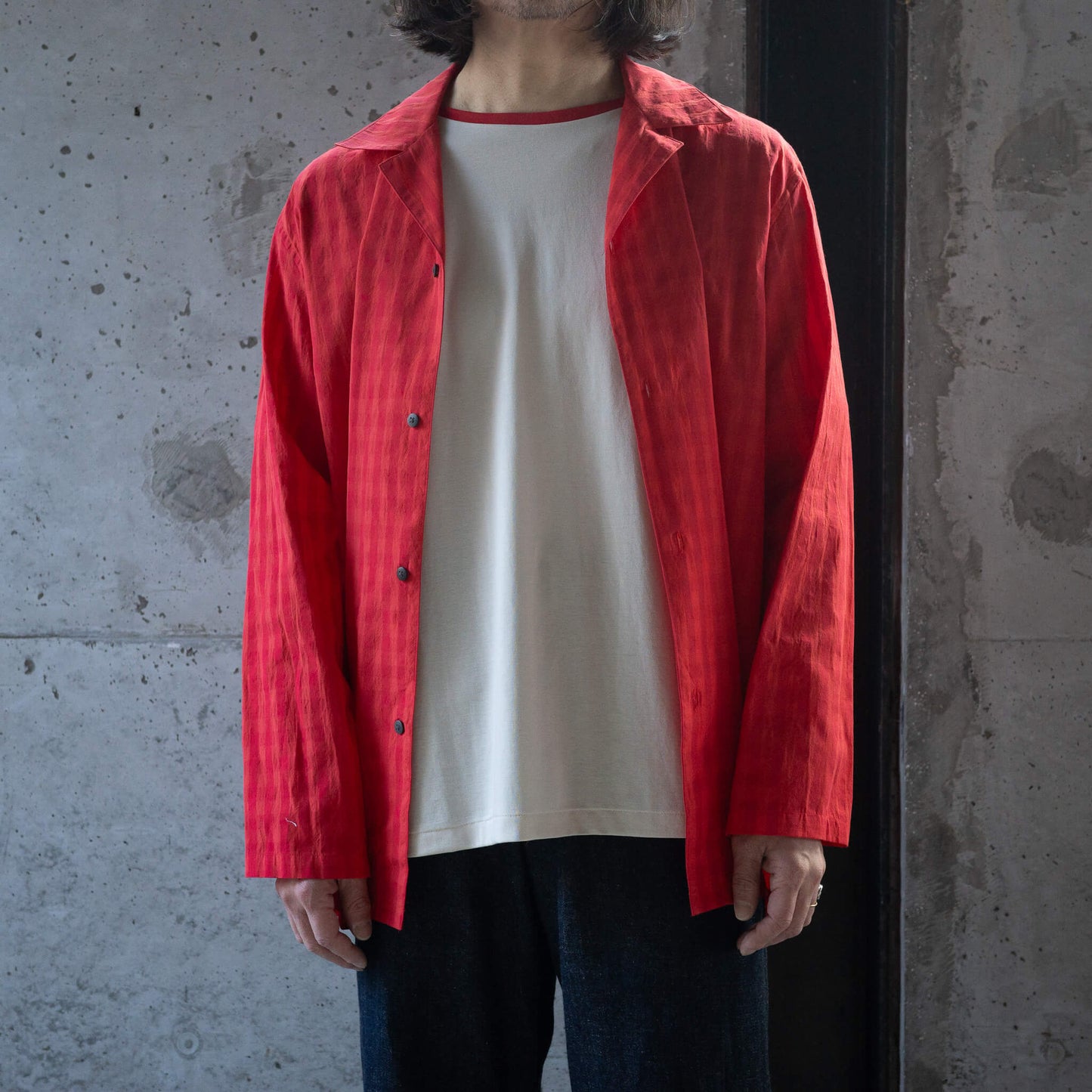 BISOWN(ビソウン)/COTTON HIDDEN CHECK SLEEPING SHIRTSJACKET RC