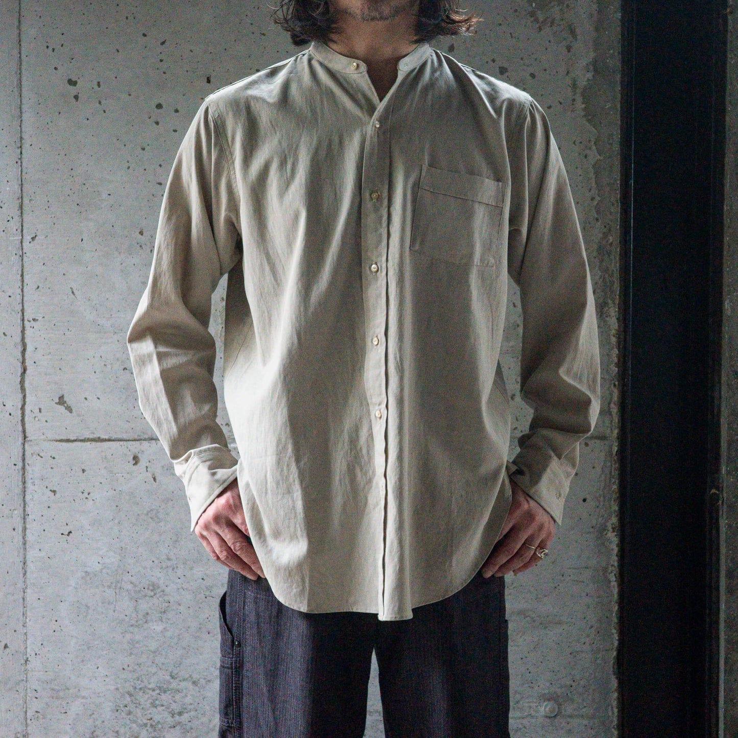 T.T Taiga Takahashi(ティー・ティー/タイガ タカハシ)/Lot.104 Band Collar Shirt